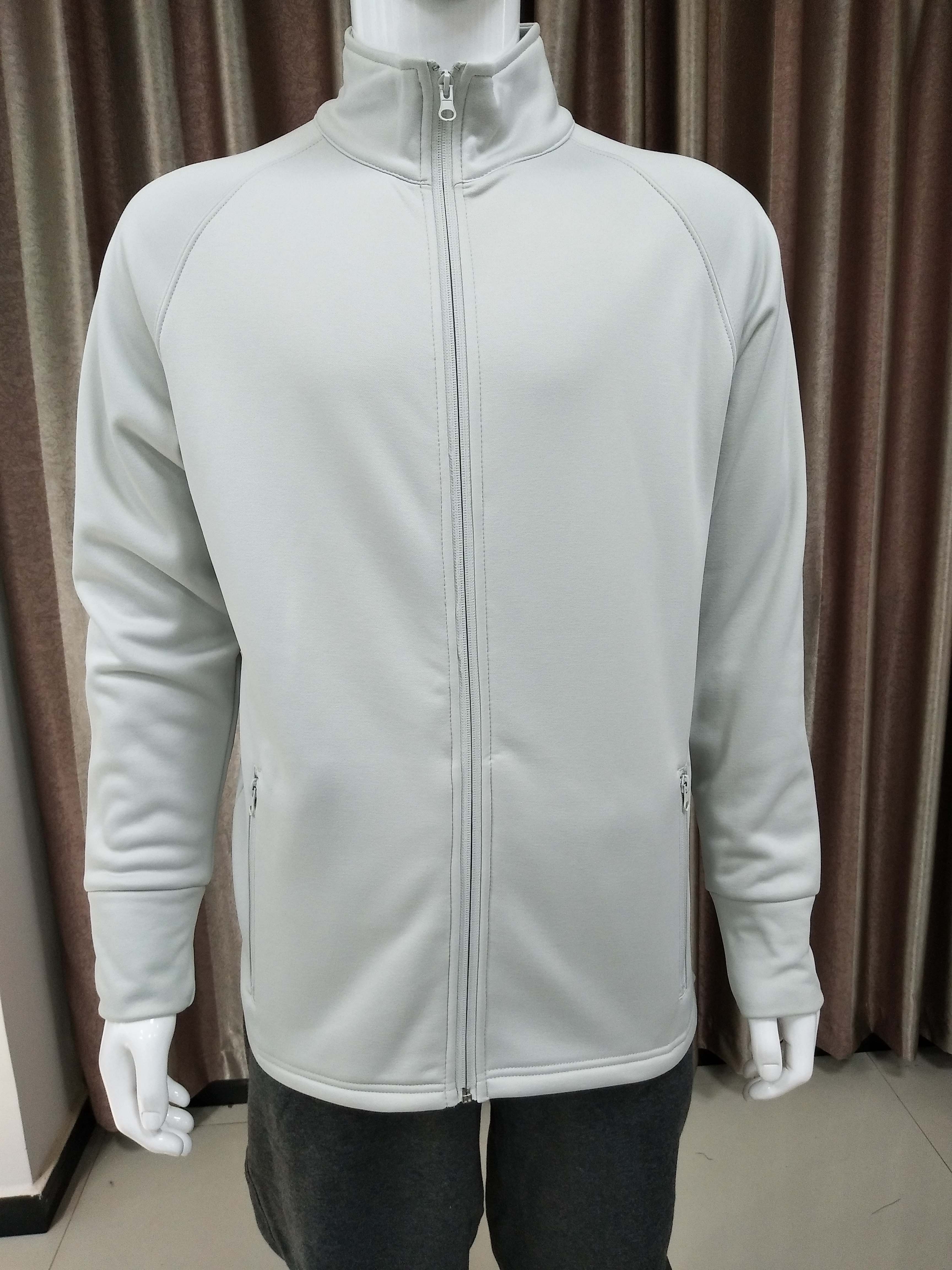 Men and women outdoor windproof stand collar fleece coat high grey