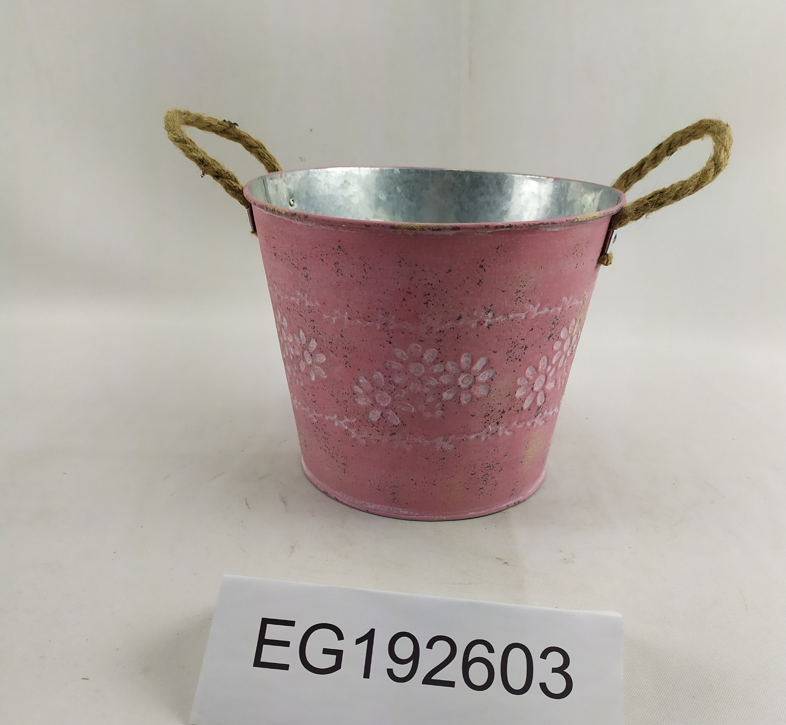 With Top Rope Handle Metal Bucket/Vase