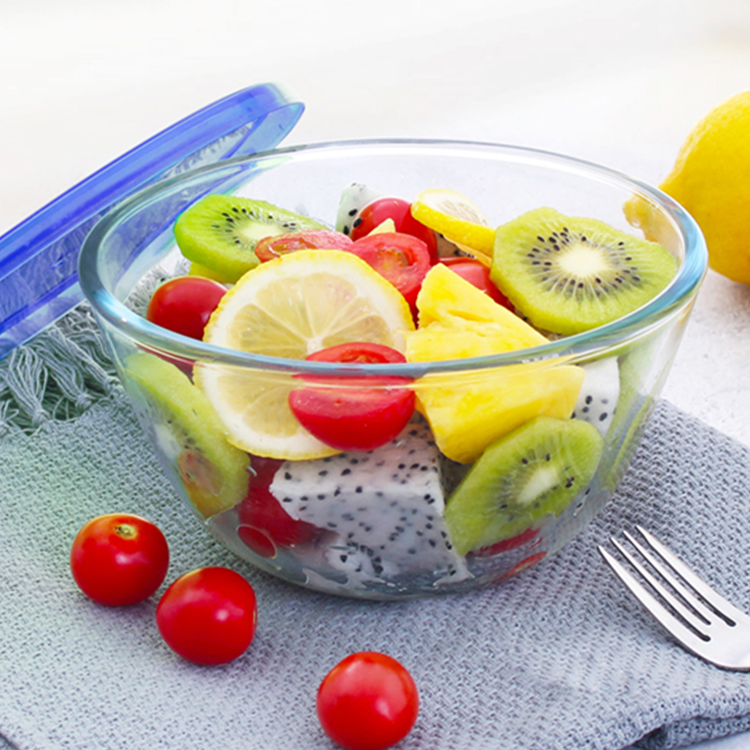 Glass salad bowl