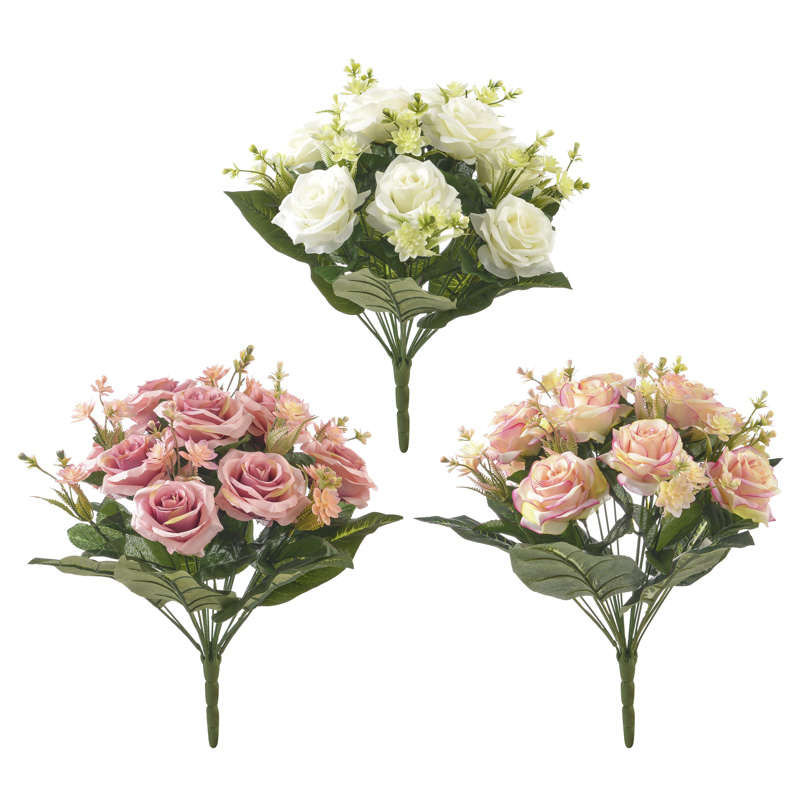 Silk rose bush X 18 stems