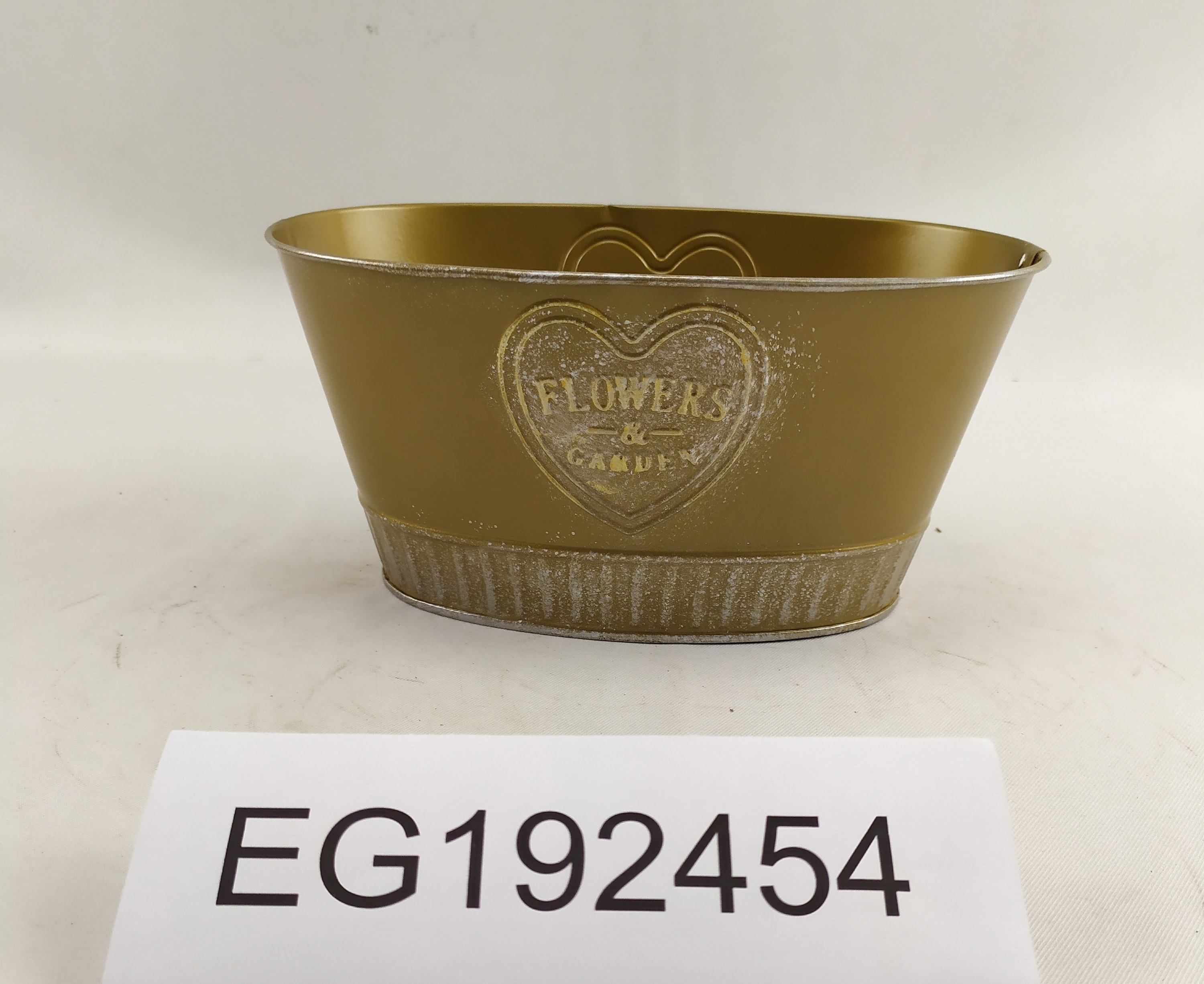 Wholesale Antique style basin Galvanized metal zinc tin Round Crown flower pots