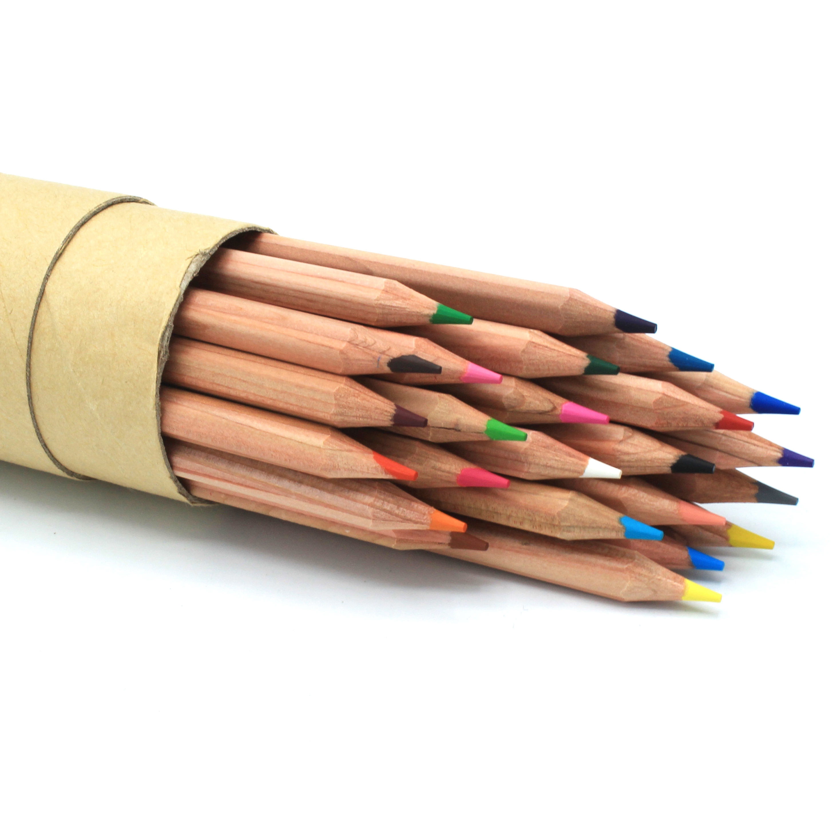 Cedar wood 24 color-pencils with drum
