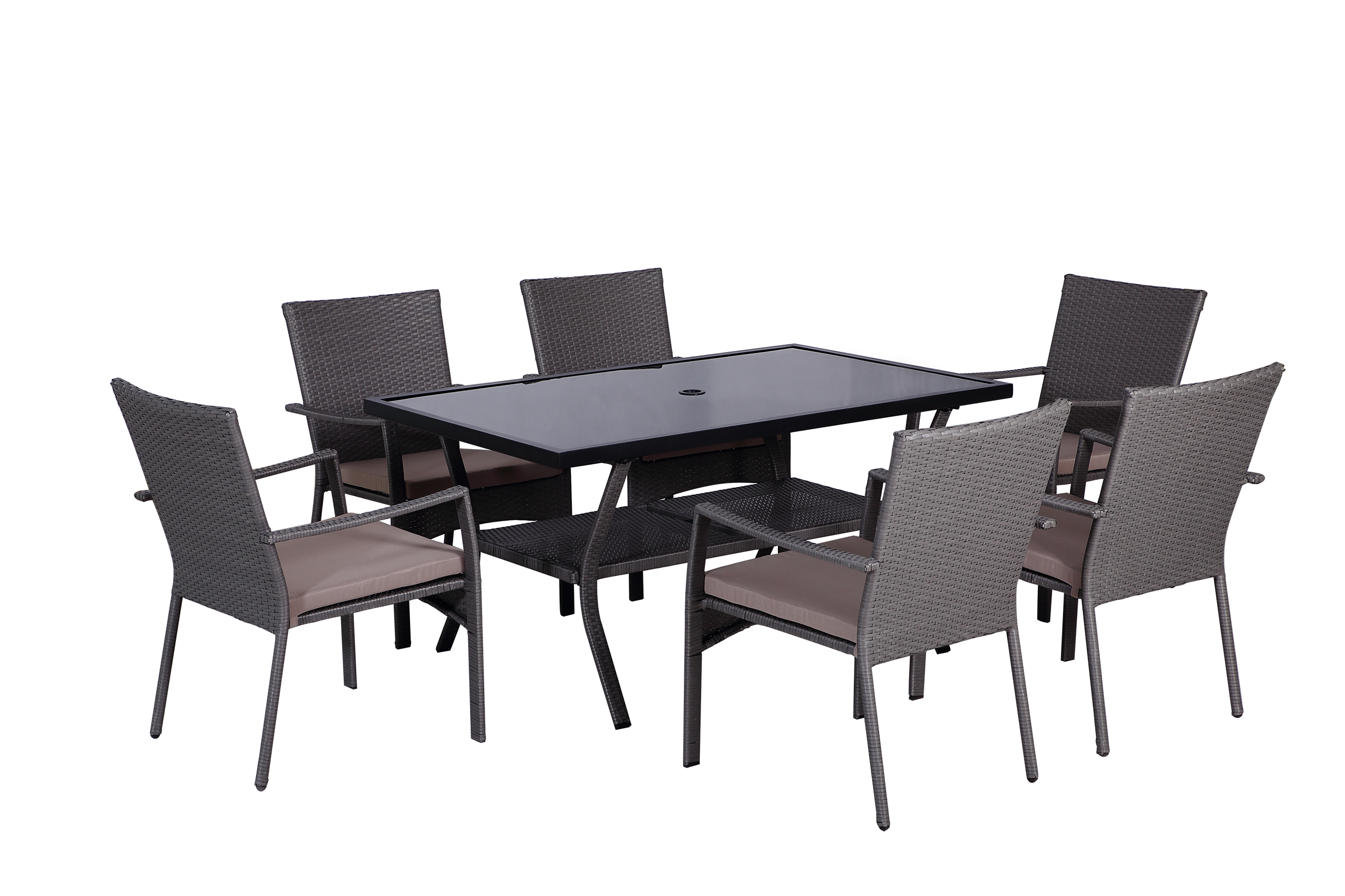 7pcs Wicker Dinning Set