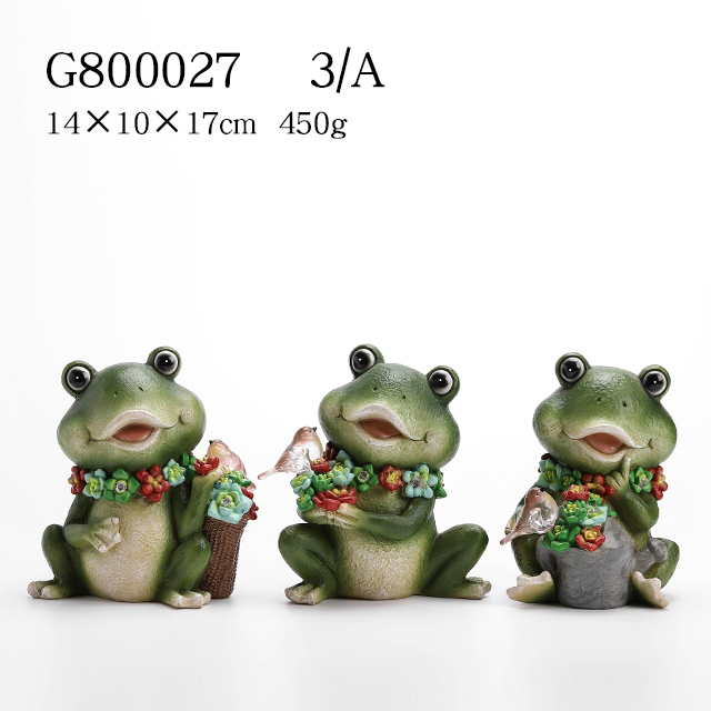 Polyresin Frog With Solar Light