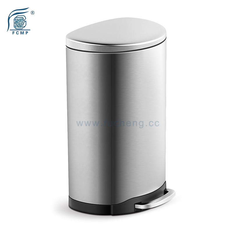 D-Shape Stainless Steel Kitchen Pedal Trash Bin