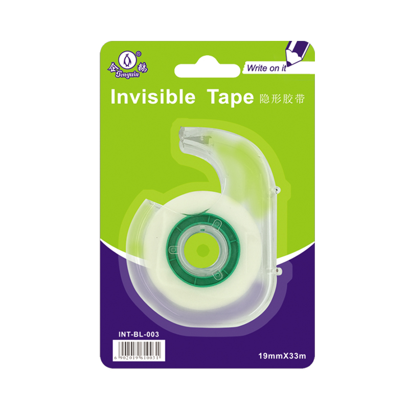 Invisible Tape for handwork in school office home with metal tooth dispenser 33m writable by pens (BL-003)