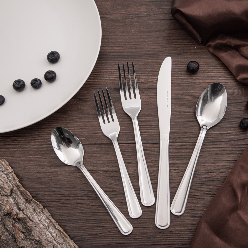 5 piece cheap stainless steel 18 0 cutlery in commercial metal flatware set with custom gift box