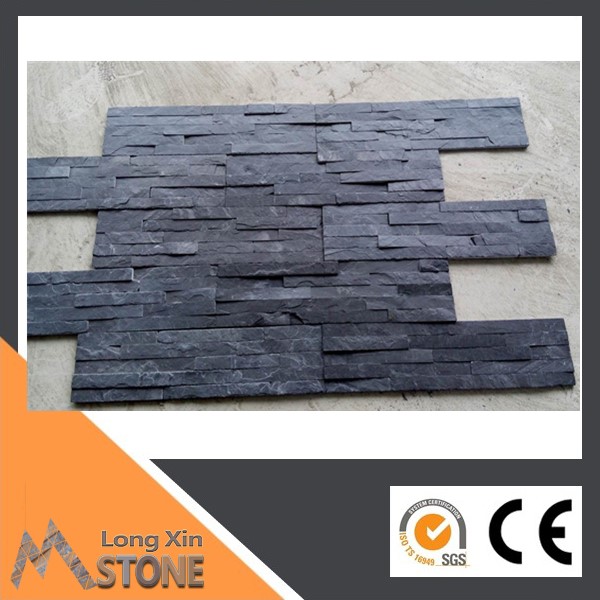 Natural black slate stone flat panels with 5 raws
