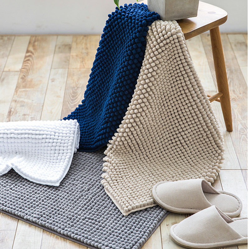 Cotton ball chenille floor mat