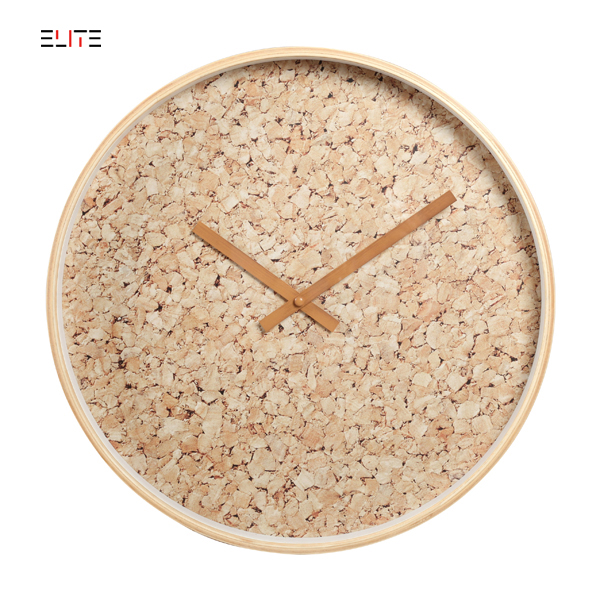 41cm plywood wall clock with cork veener dial