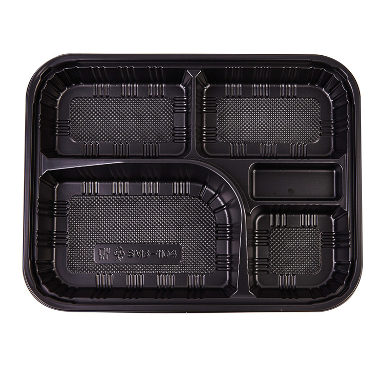 SM3-1104 custom 5-compartment Bento Lunch Box,Disposable Plastic Food Container