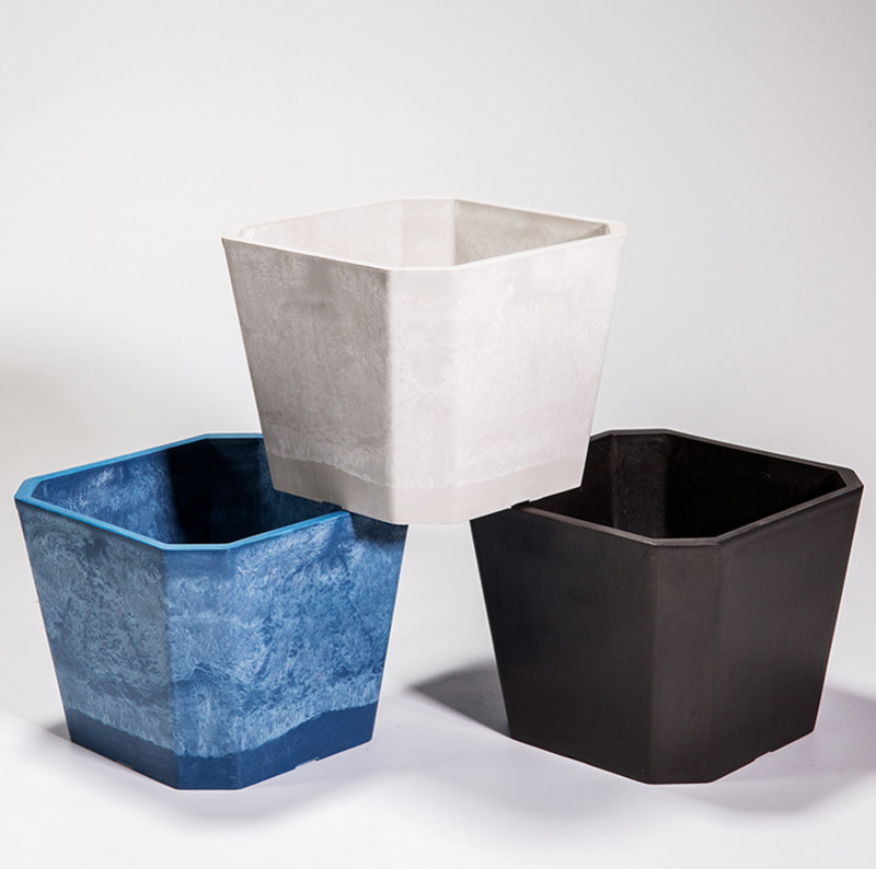 Home Decor Eco Plastic Plant Pot Small Square Planters