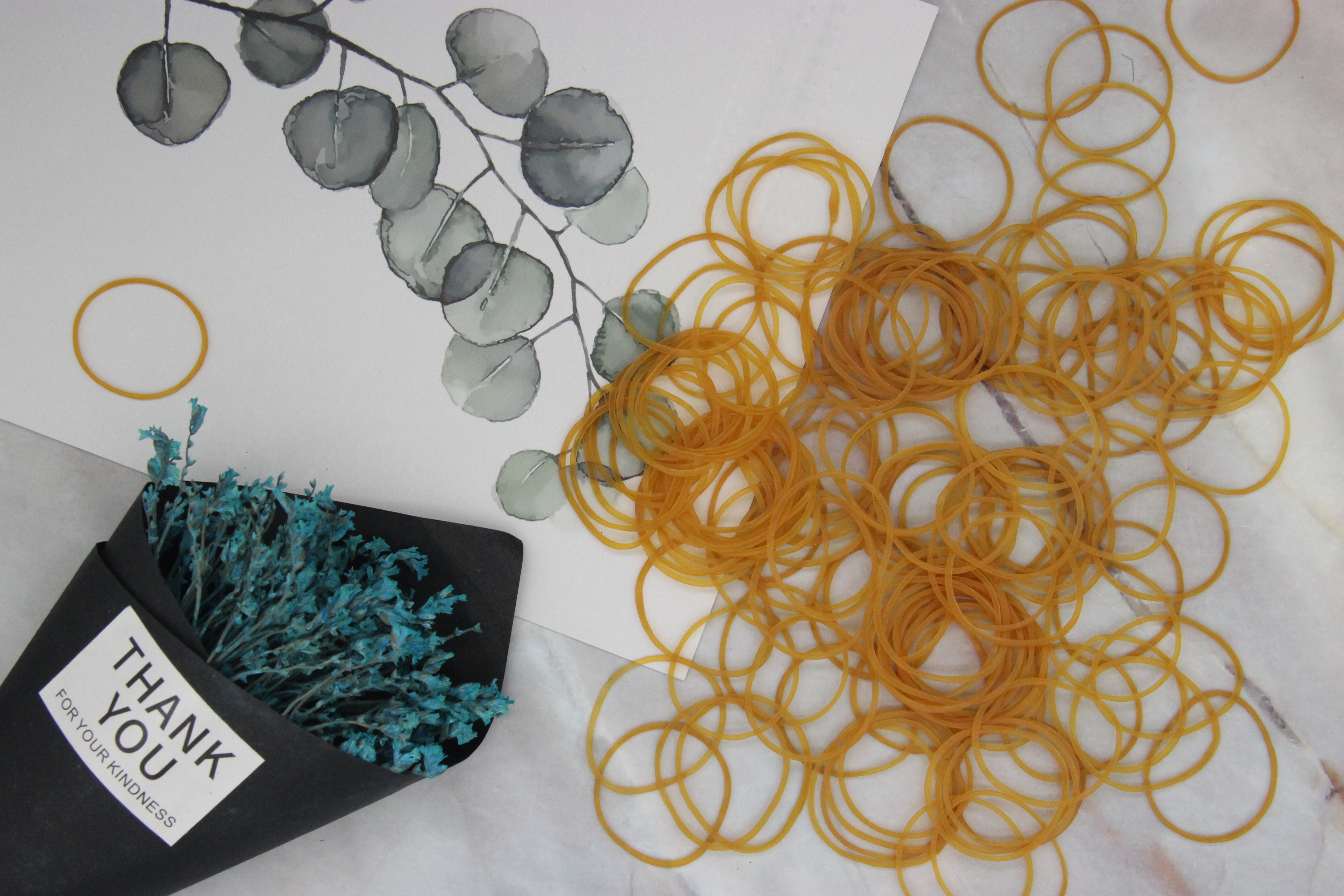 #25X0.9 Rubber bands,Clear yellow rubber bands,Elastic,Office supplies rubber bands