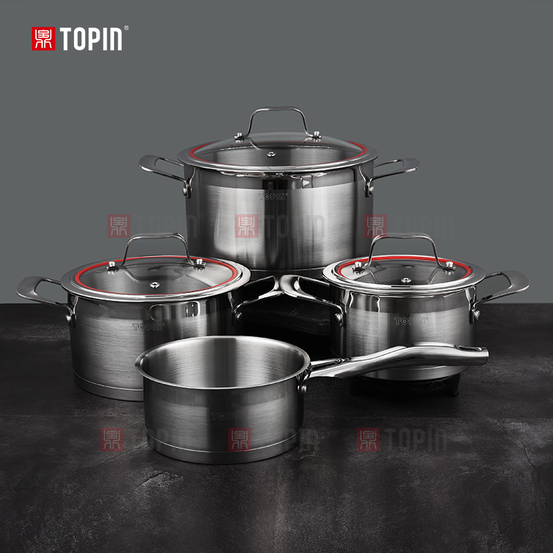 Topin stainless steel 7pcs cookware set