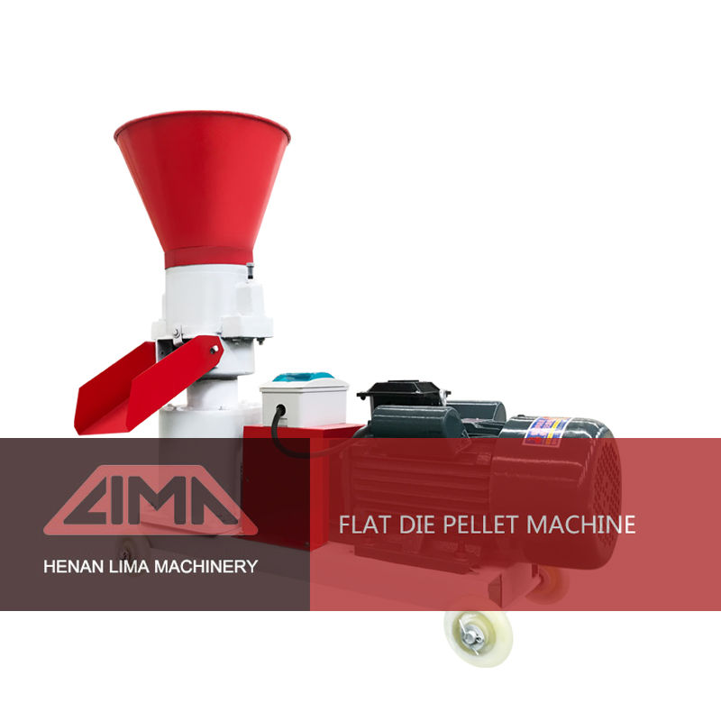 Flat die feed pellet machine