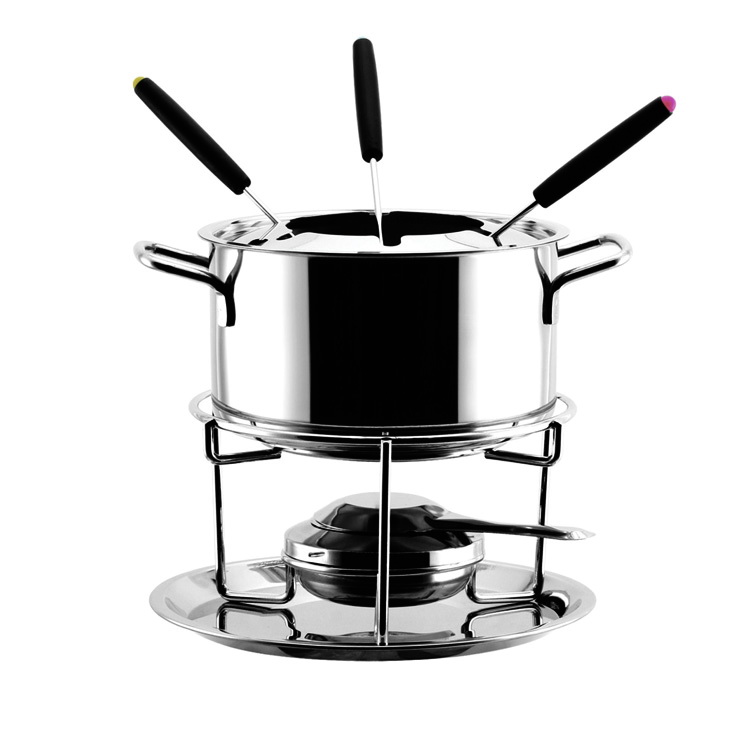 Stainless Steel Cheese Fondue Set 1.6QT Chocolate Melting Pot