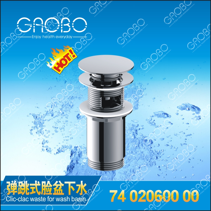 Clic-clac waste for wash basin