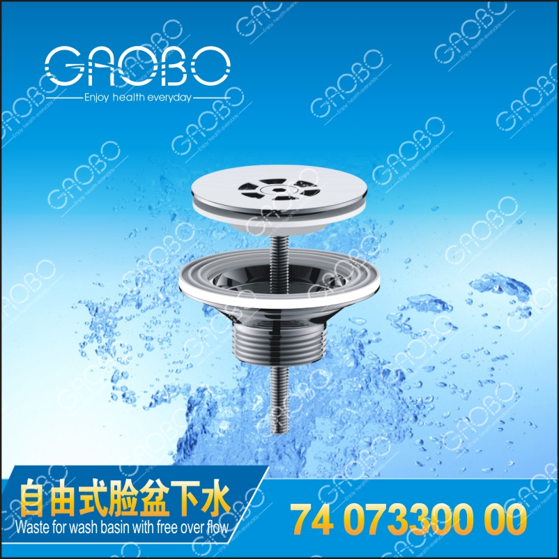 Waste for wash basin with free overflow
