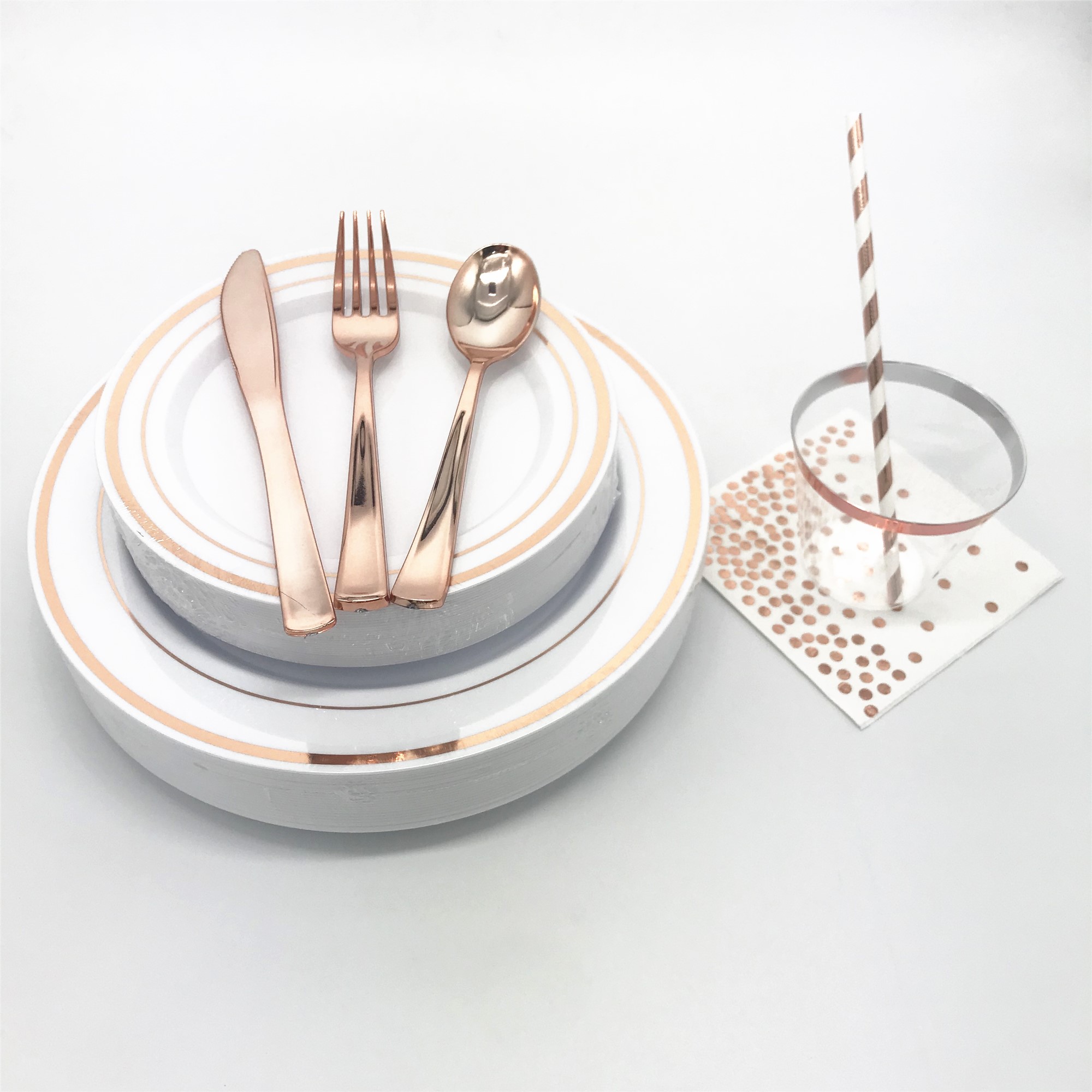 20 Guest Dinnerware Set Disposable Cutlery+Plates+Cups