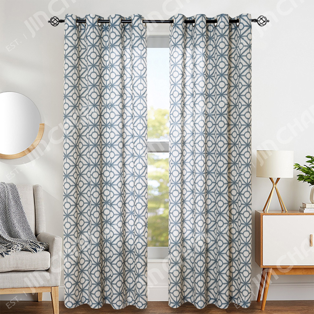 Linen Print Curtains