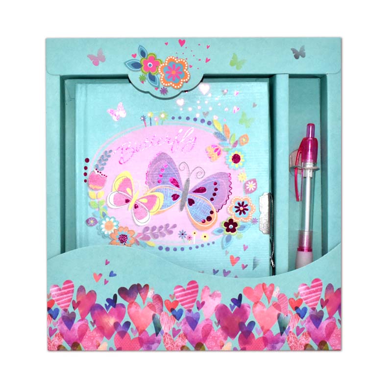 Diary with lock in box with pen