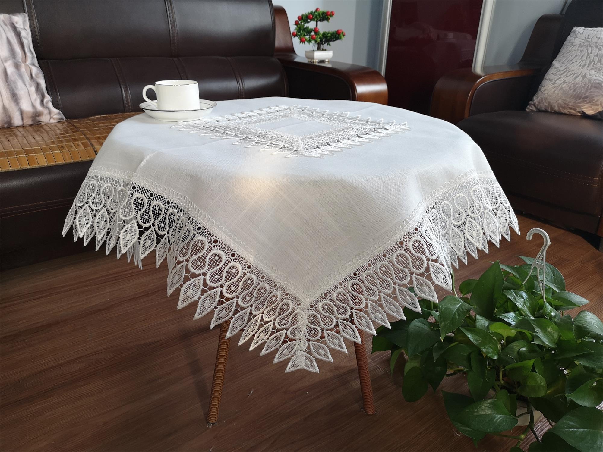 white lace table cloth from manufacturer/Hailande