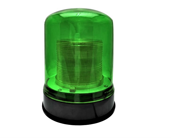 green warning light strobe beacon