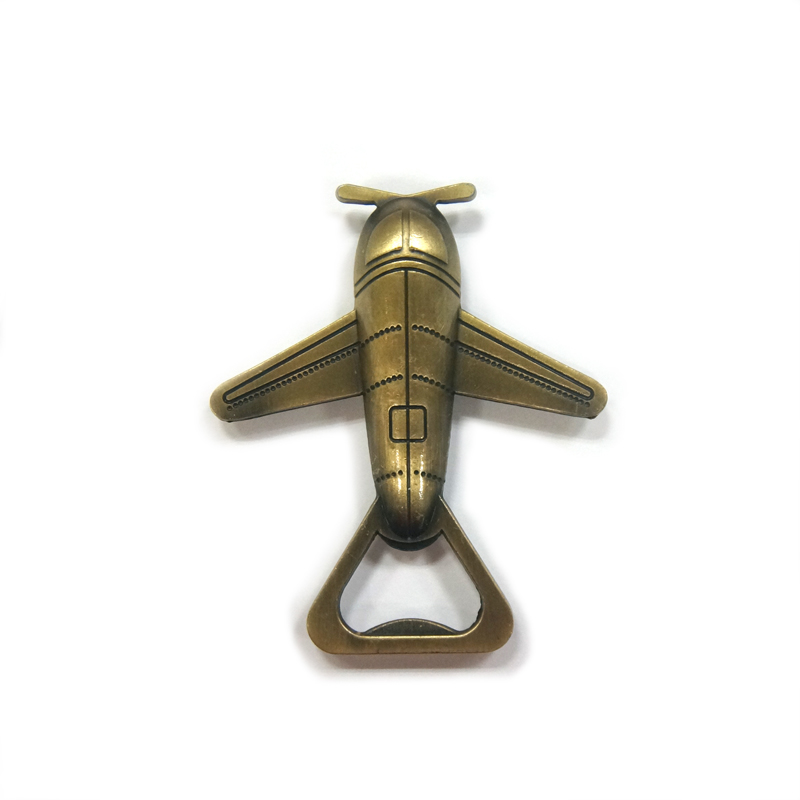 Antique Gold Zinc Alloy Air Plane Bottle Opener