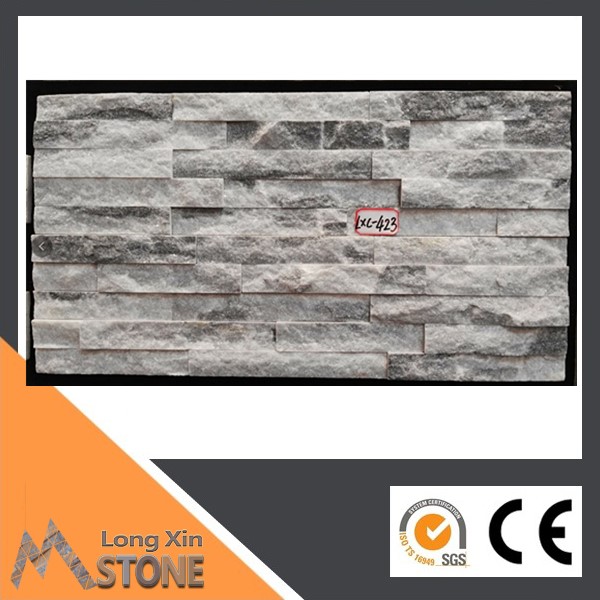 Natural cloudy grey quartzite wall cladding with 5 raws