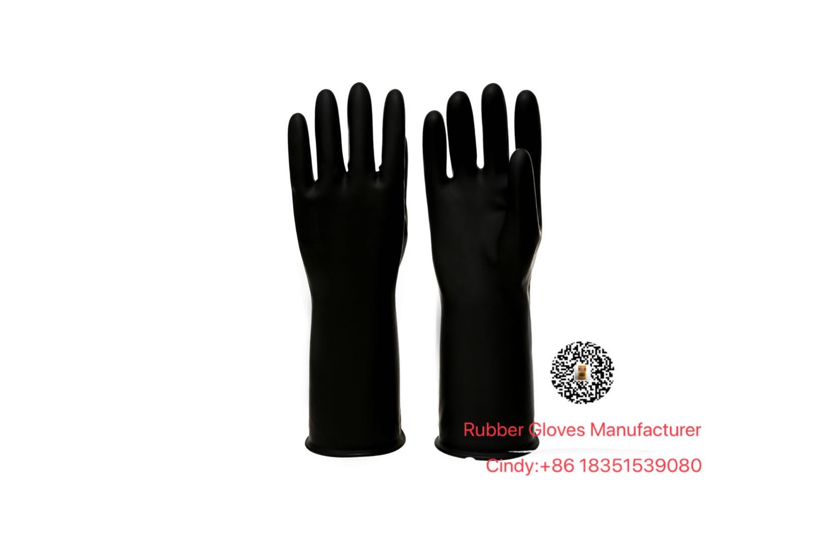 Heavy Duty Industrial Latex Gloves , Sun Black Industrial Rubber Gloves