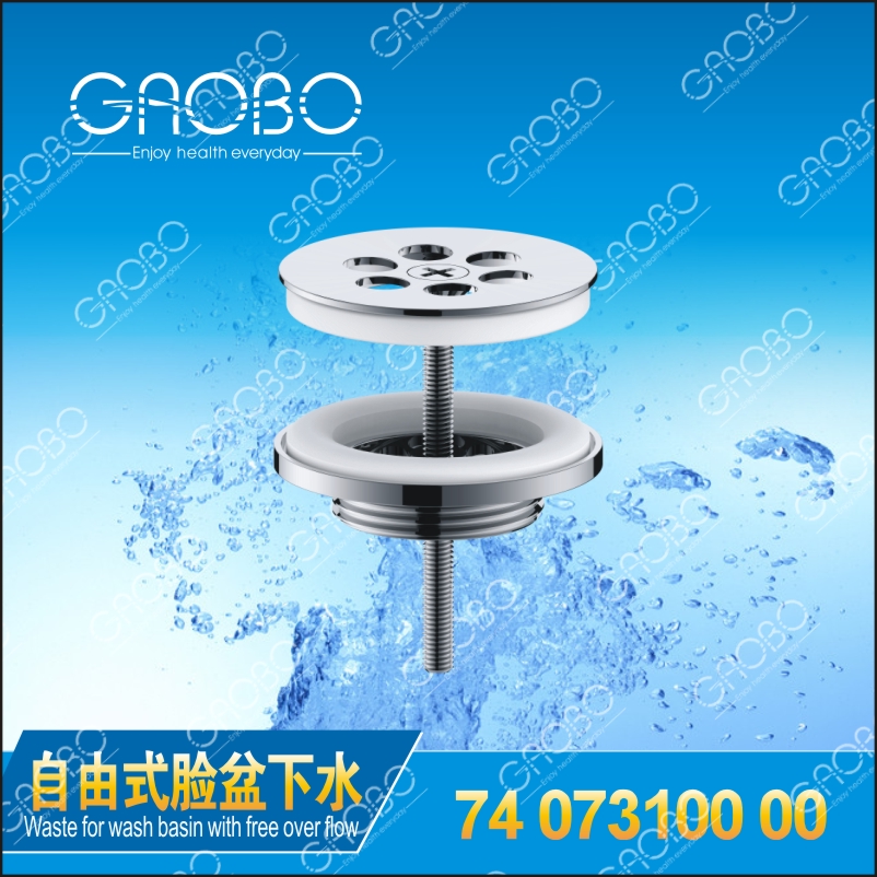 Waste for wash basin with free overflow