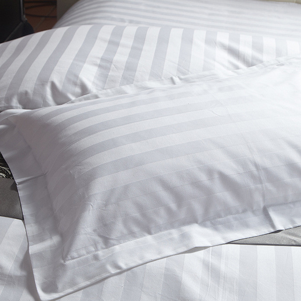 100% cotton 220T-400T satin stripe hotel bed linen fabric ，white bleached hotel bed sheet fabric/hotel bedding fabric