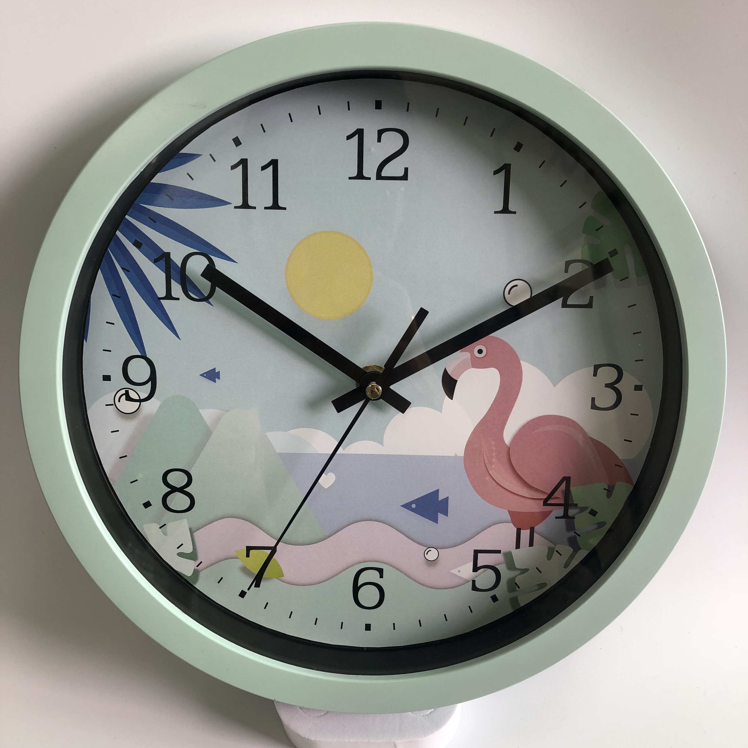 10inch Plastic cartoon flamingo children kids wall clock