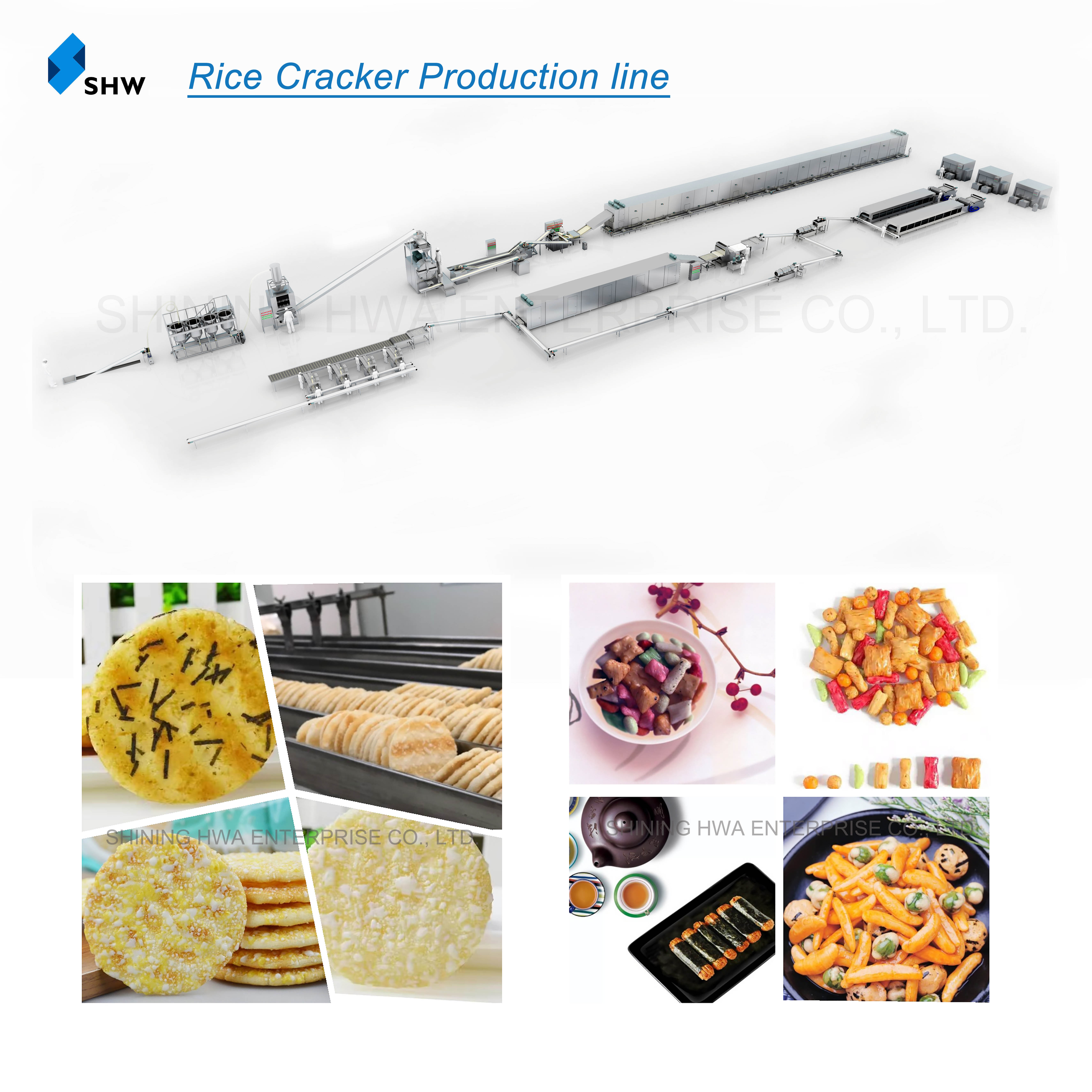 Multifunctional Automatic Rice Cracker Sweet Rice Cracker Fried Rice Cracker Small Rice Cracker Rice Snack Cracker Big Rice Cracker Full Auto Automatically Making Machine Complete Rice Cracker Production Line