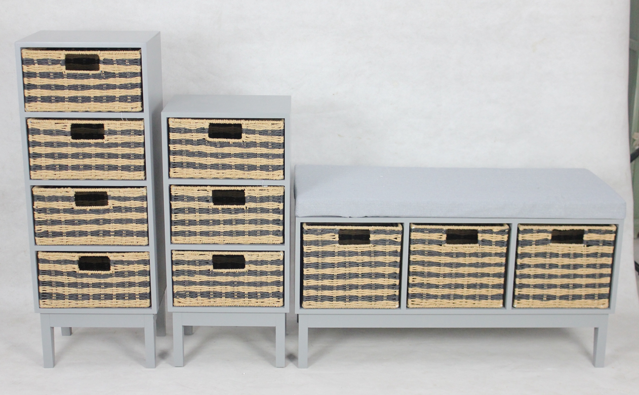 3 /4baskets cabinet/ bench
