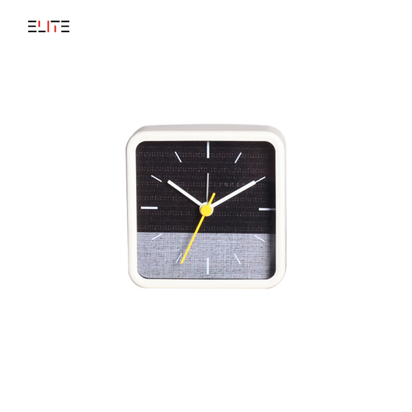 Square shape metal alarm clock with foldable stand