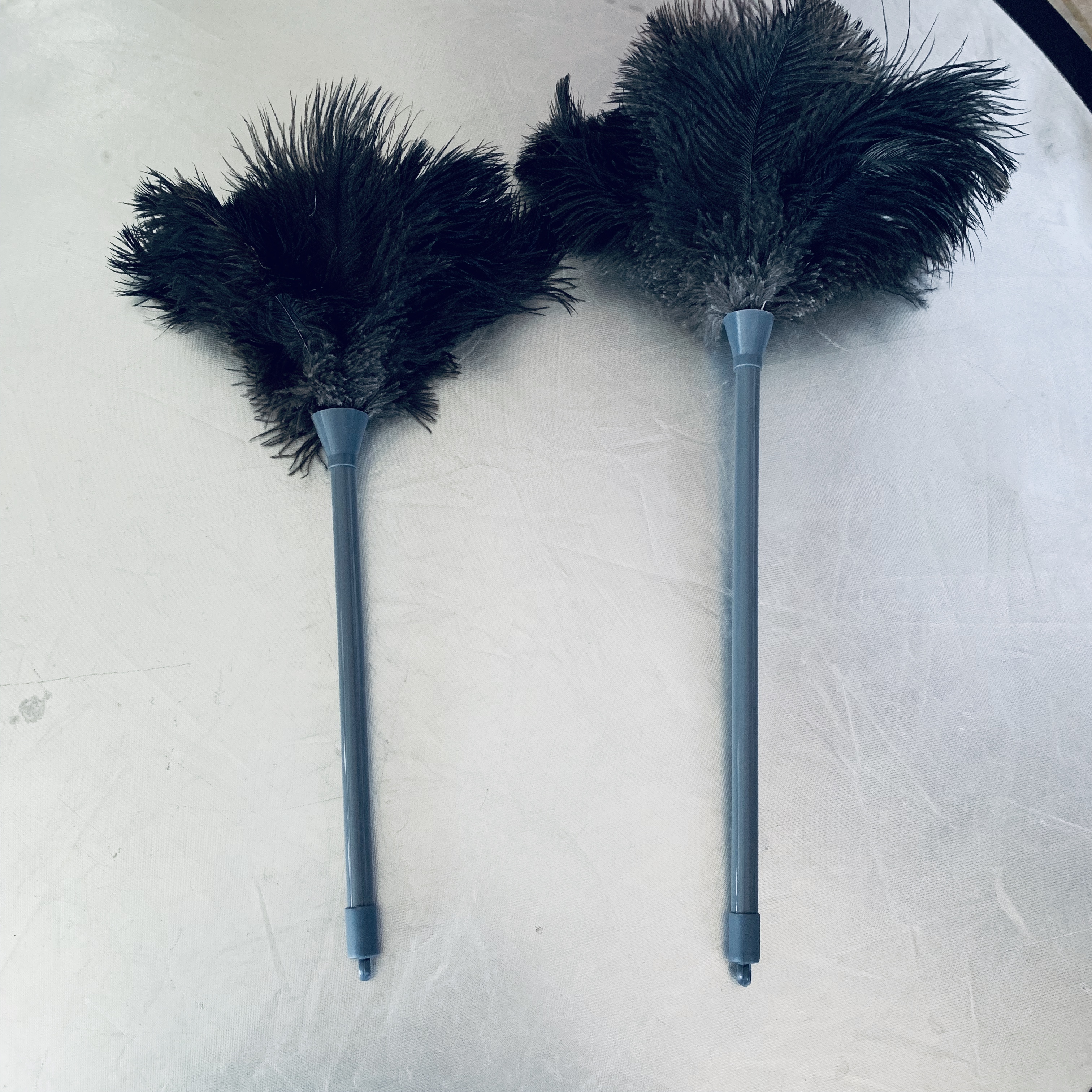 Black ostrich feather duster with pp handle