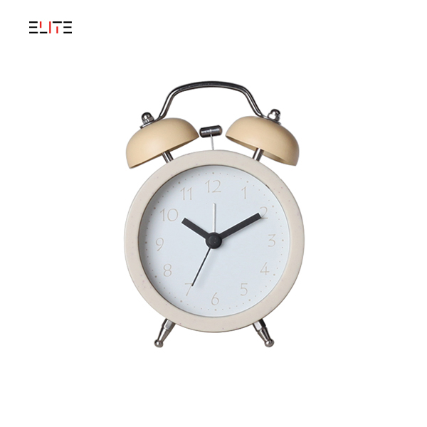3.5” metal twin-bell alarm clock with case made of eco-friendly plastic