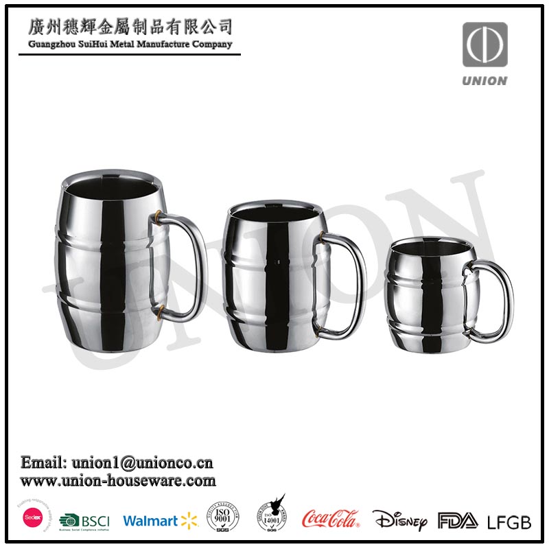 Stainless steel double wall beer mug Barrel Mug Milk Tea Mug
