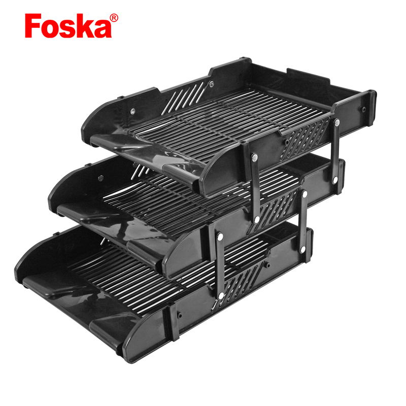 Foska Hot Sale 3-Layers Plastic Office Organizer File Tray