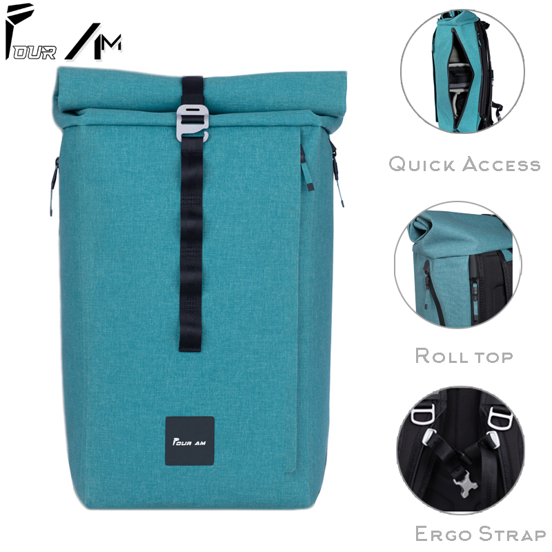 20L Cationic Dyed Polyester Roll Top Minimalism Backpack