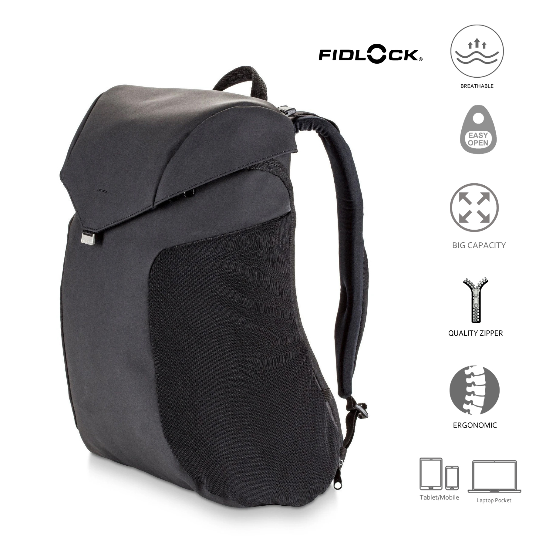 Four AM Microfiber Fidlock Buckle Ergomic Day Pack