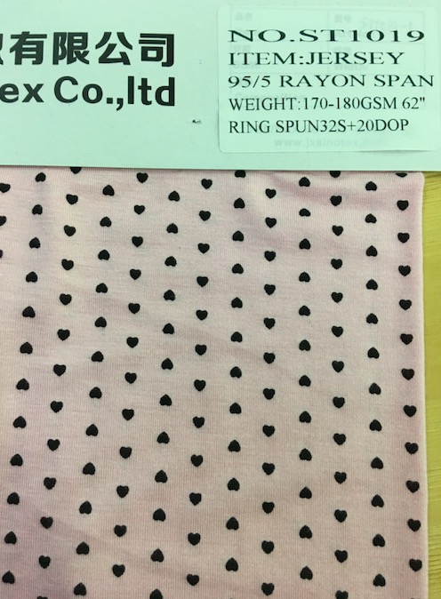 95%rayon 5%spandex Print Jersey