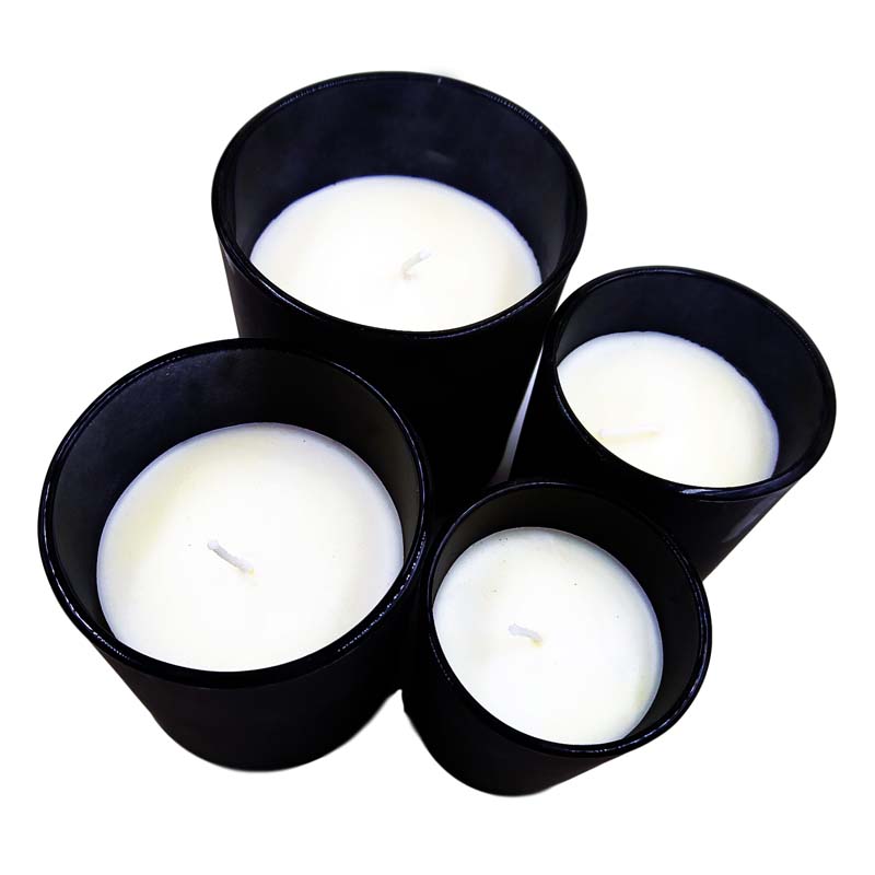 Black Frosted Glass Candle Luxury Scented Glass Candles
