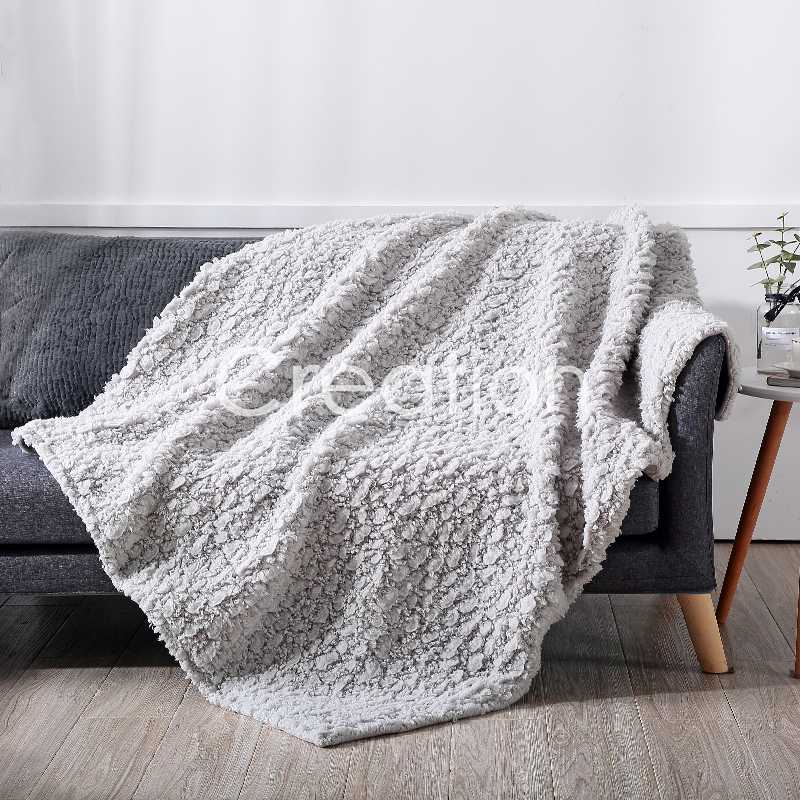 Faux fur throw with mink backing