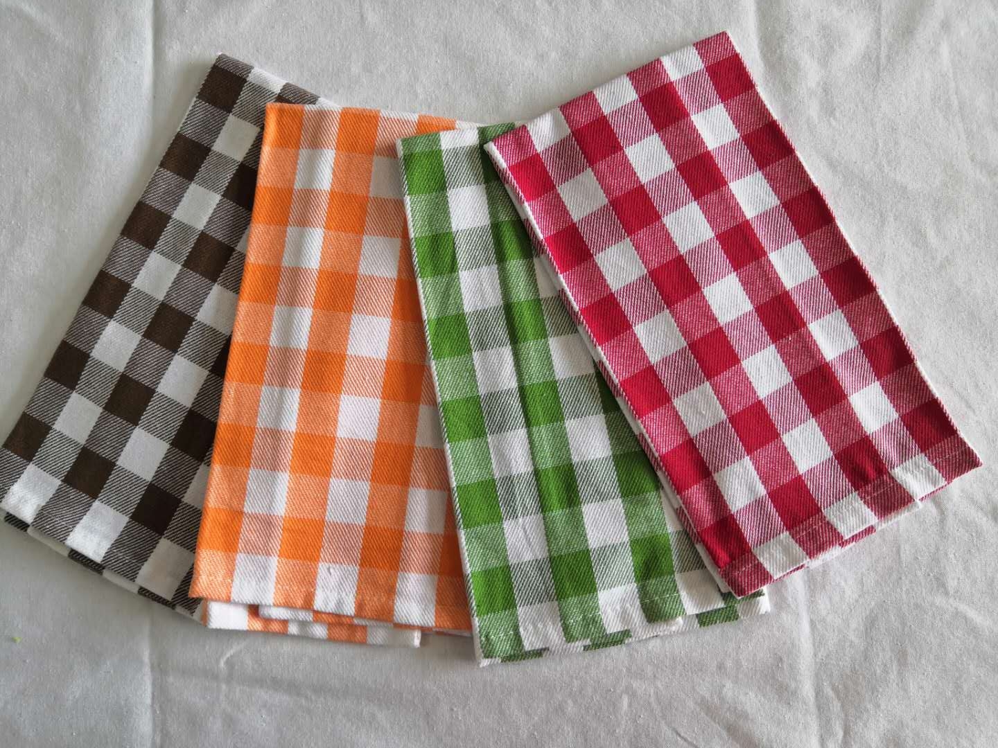 classical checked tea towel