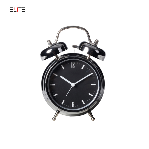 Metal quartz table alarm clock