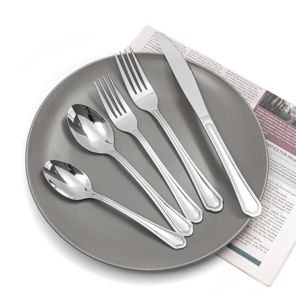 Elegant fashion flatware tableware cheap stainless steel royal cutlery set fork spoon knife