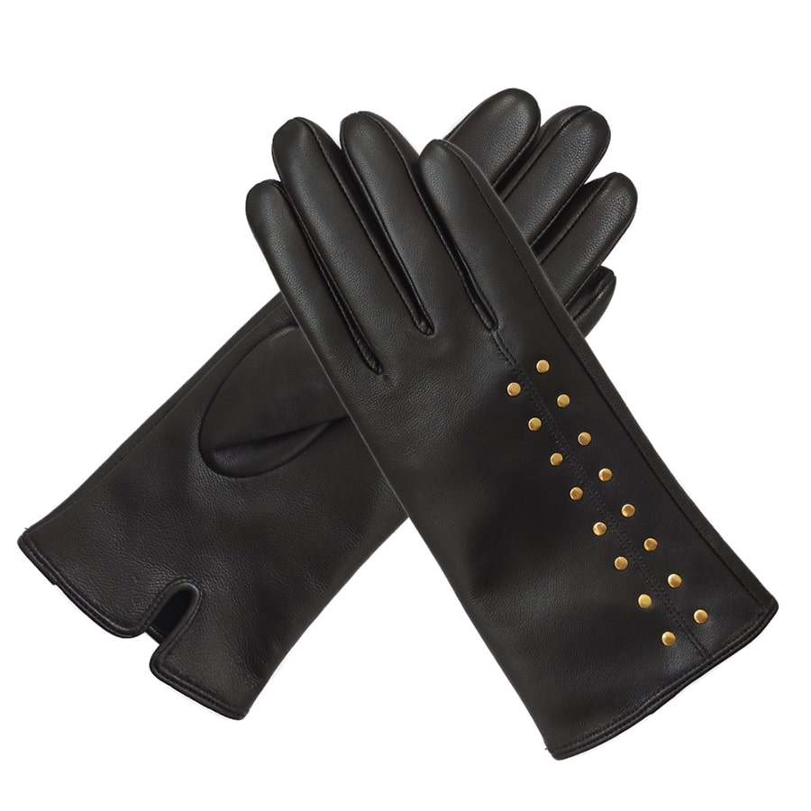 wholesale winter cashmere ladies elegant lambink leather gloves