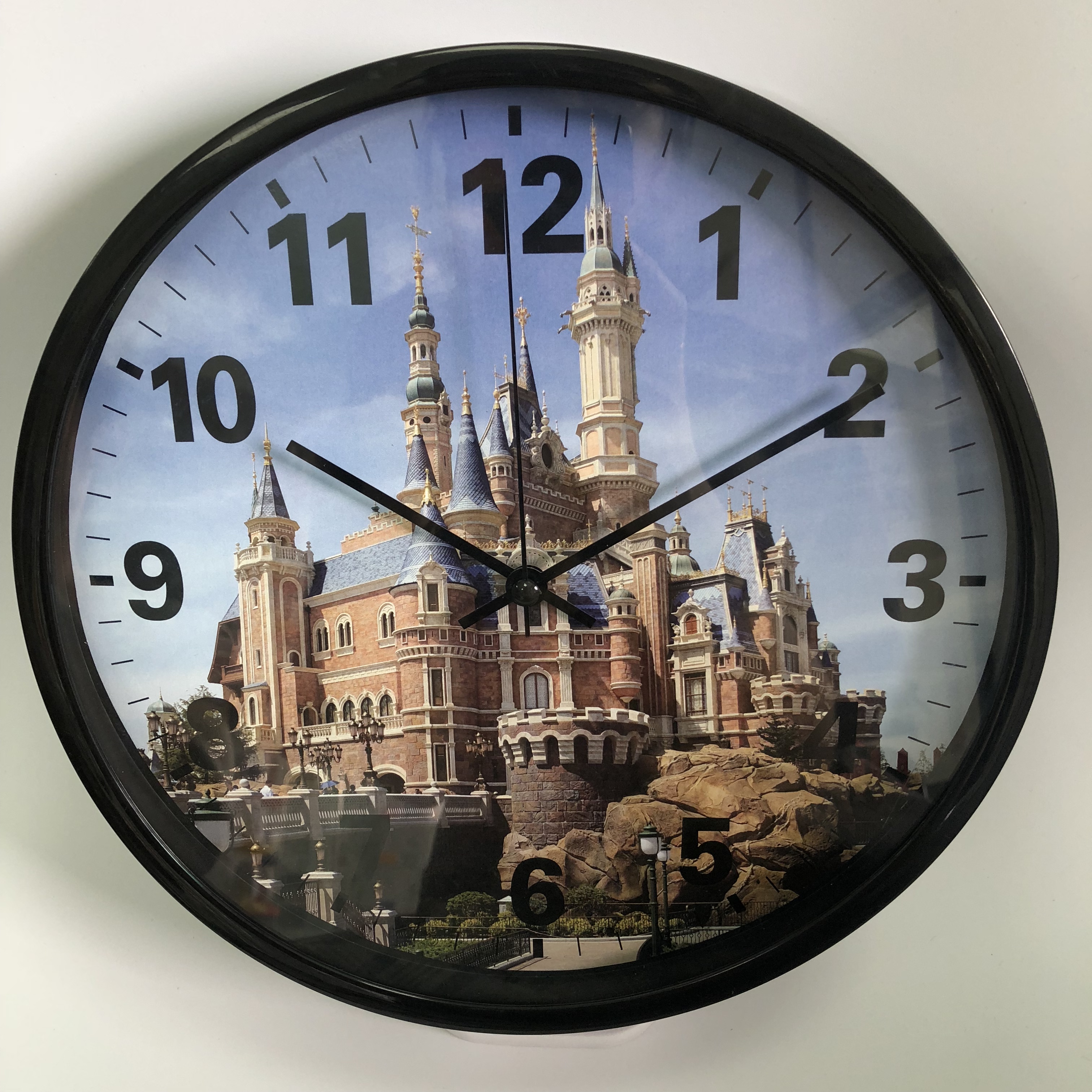 10inch view building plastic wall clock